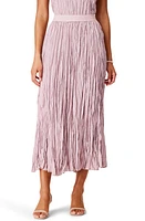 NIC+ZOE Crinkle Crush Plissé Midi Skirt Blushed Khaki at Nordstrom,