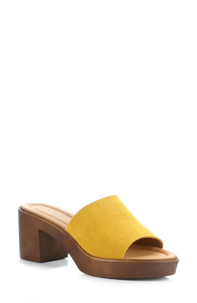 Bos. & Co. Wanda Platform Slide Sandal Yellow Suede at Nordstrom,