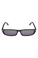 TOM FORD Alejandro 59mm Square Sunglasses in Shiny Black /Smoke at Nordstrom