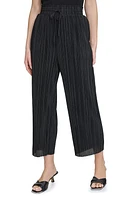 DKNY Pull-On Crop Wide Leg Plissé Pants at Nordstrom,