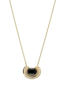 Cast The Iced Edge Onyx & Diamond Pendant Necklace in Gold at Nordstrom, Size 18