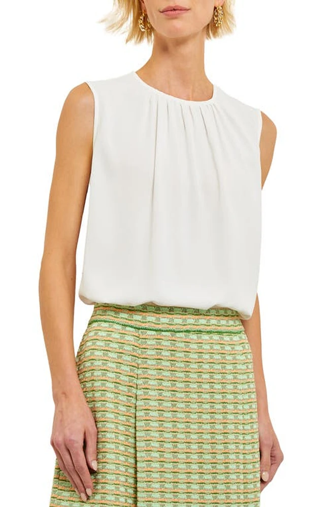 Misook Gathered Neck Sleeveless Top in White at Nordstrom, Size X-Large