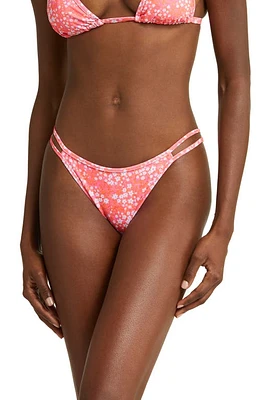 Kulani Kinis Strappy Cheeky Bikini Bottoms Coral Crush at Nordstrom,