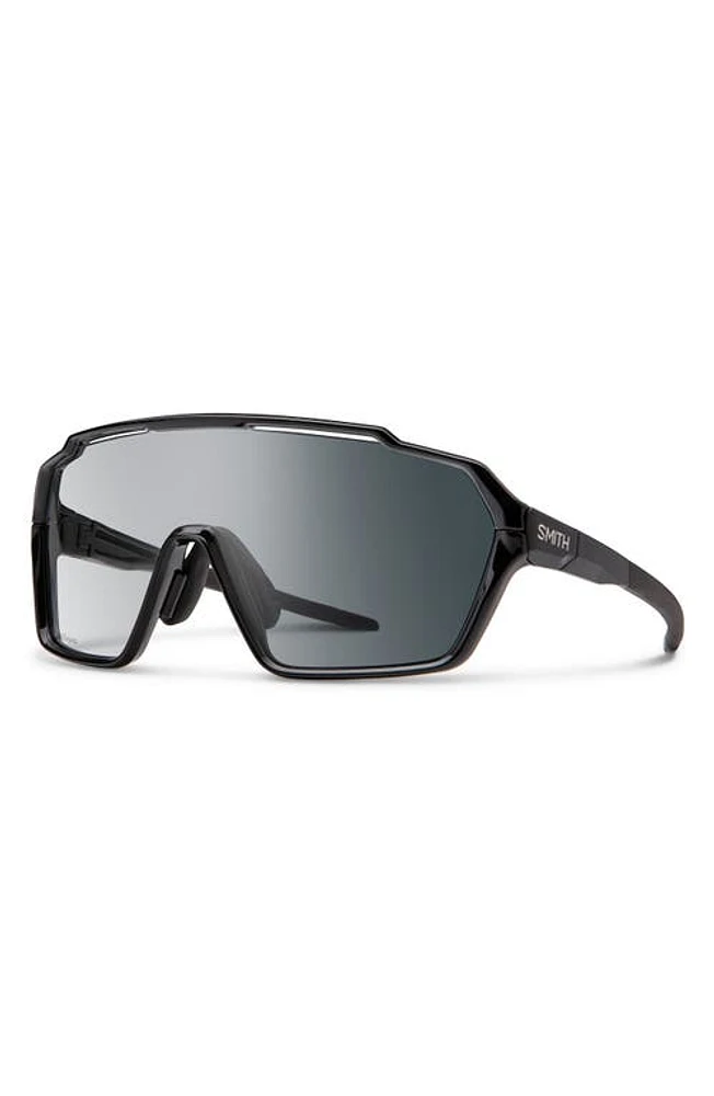 Smith Shift MAG 136mm Shield Sunglasses in Black/Clear To Gray at Nordstrom