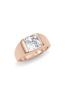 HauteCarat Men's Asscher Cut Lab Created Diamond Signet Ring in Rose Gold at Nordstrom