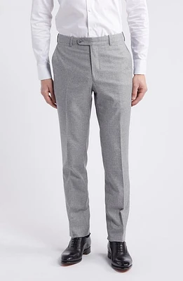 Peter Millar Flat Front Wool Blend Dress Pants Grey at Nordstrom,