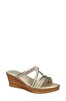 TUSCANY by Easy Street Elvera Wedge Sandal Champagne at Nordstrom,