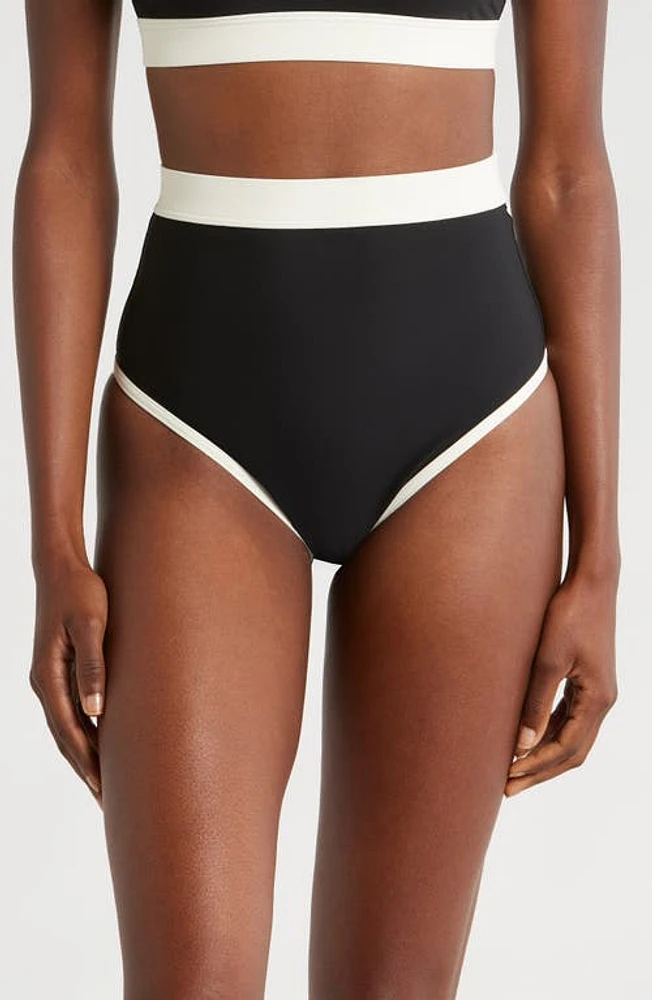 BONDI BORN Jayde High Waist Bikini Bottoms Black at Nordstrom,