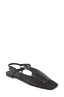 HEREU Reixa Woven T-Strap Sandal Black at Nordstrom,