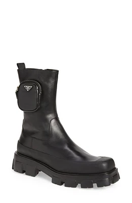 Prada Monolith Chelsea Boot with Pouch Nero at Nordstrom,