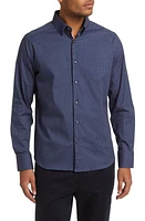 Stone Rose Dot Print Stretch Button-Up Shirt in Navy at Nordstrom, Size 2