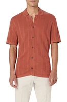 Bugatchi Rib Short Sleeve Polo Sweater at Nordstrom,