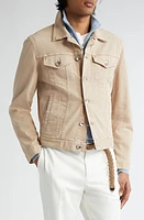 Brunello Cucinelli Garment Dyed Lightweight Denim Jacket C7400 Farro at Nordstrom, Us