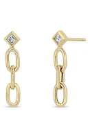 Zoë Chicco Diamond Chain Drop Earrings in Yellow Gold at Nordstrom