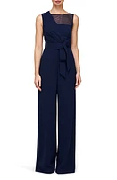 JS Collections Aubree Wide Leg Jumpsuit Navy at Nordstrom,