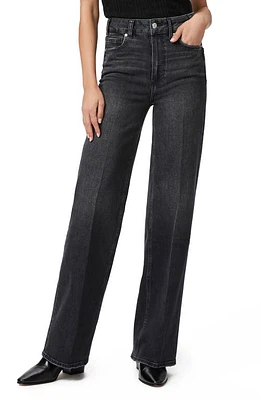 PAIGE Sasha High Waist Wide Leg Jeans Viper Black Distressed at Nordstrom,