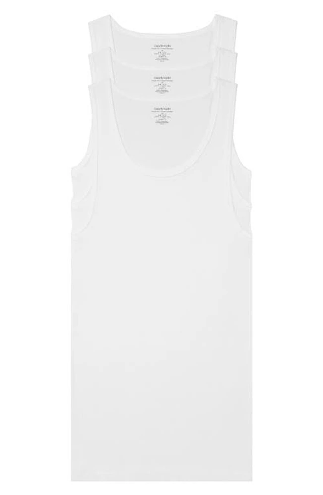 Calvin Klein 3-Pack Cotton Tank White at Nordstrom,