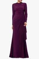 Betsy & Adam Ruffle Long Sleeve Sheath Gown at Nordstrom,