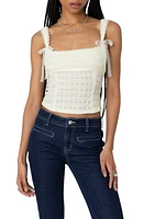 EDIKTED Lace Bustier Corset Top Cream at Nordstrom,