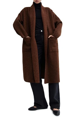 MANGO Oversize Knit Coat in Brown at Nordstrom, Size Small