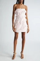 Cinq à Sept Ninette Ruffle Detail Strapless Minidress Icy Pink at Nordstrom,