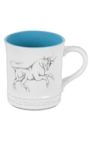 Le Creuset Zodiac Stoneware Mug in White/Teal Blue at Nordstrom, Size 14 Oz