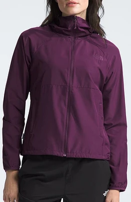 The North Face Flyweight 2.0 Wind Resistant Zip Hoodie Black Currant Purple at Nordstrom,