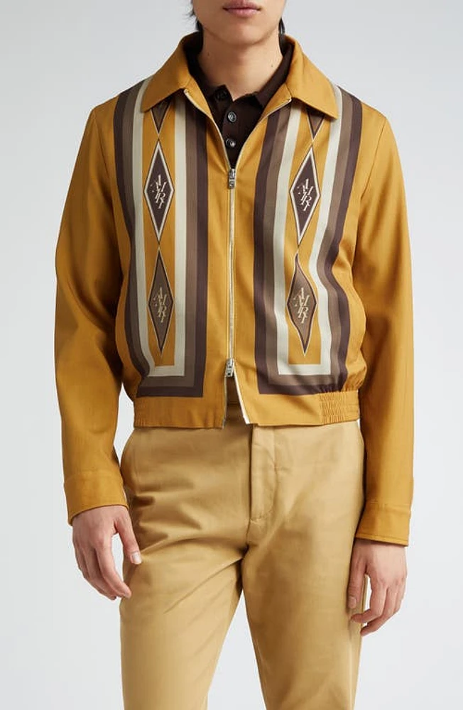 AMIRI Retro Wool Blend Bomber Jacket Chai Tea at Nordstrom, Us