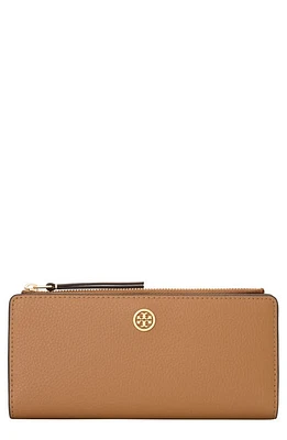 Tory Burch Robinson Slim Pebble Leather Bifold Wallet in Tigers Eye at Nordstrom