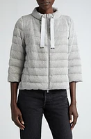 Herno Metallic Knit Down Jacket 9409 Silver Grey at Nordstrom, Us