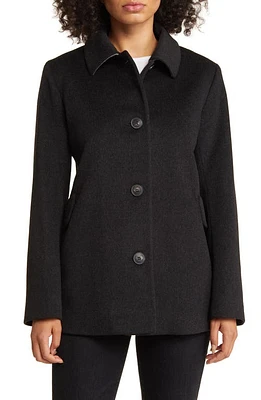 Fleurette Keegan Single Breasted Wool Coat Charcoal at Nordstrom,