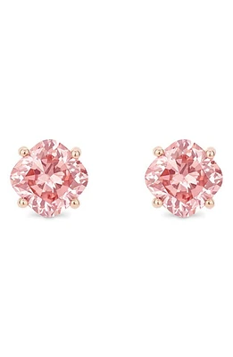 LIGHTBOX 1.5-Carat Lab Grown Diamond Solitaire Cushion Stud Earrings in Pink/14K Rose Gold at Nordstrom