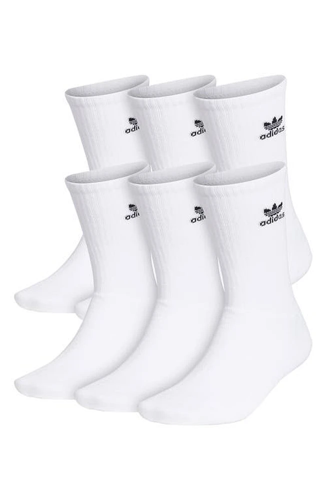 adidas Originals 6-Pack Crew Socks in White at Nordstrom, Size Medium