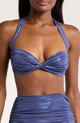 Norma Kamali Bill Ruched Bikini Bottoms Military Blue at Nordstrom,