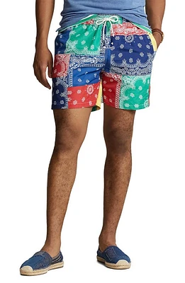 Polo Ralph Lauren Traveler Paisley Bandana Swim Trunks Archival Patchwork at Nordstrom,