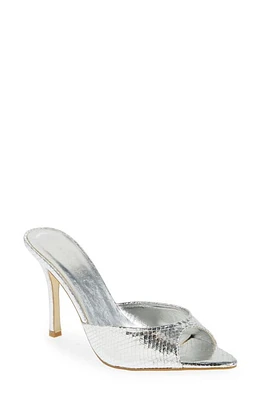 Billini Lila Metallic Snakeskin Embossed Sandal Silver Scale at Nordstrom,