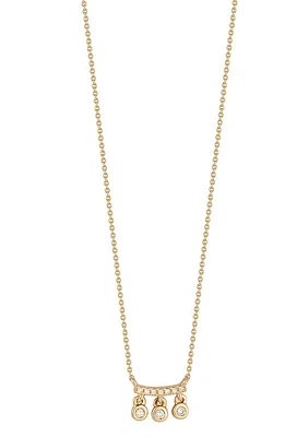 Dana Rebecca Designs Lulu Jack Diamond Charm Bar Pendant Necklace in Yellow Gold at Nordstrom, Size 18