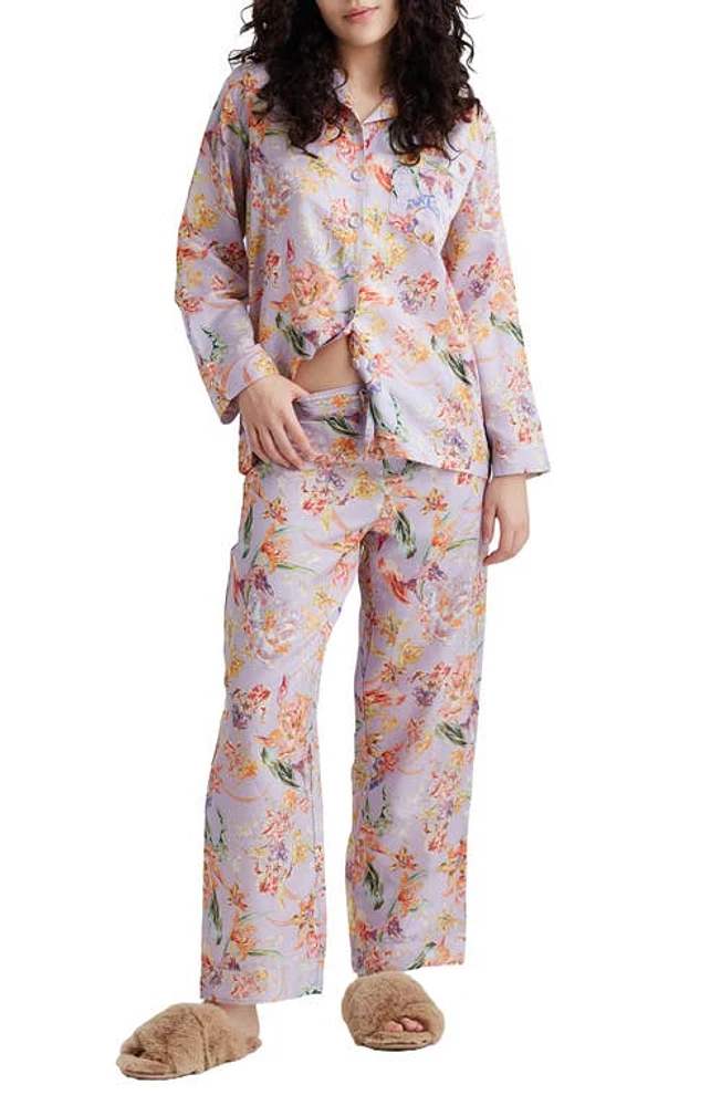 Papinelle Bailey Luxe Cotton & Silk Pajamas Misty Lilac at Nordstrom,