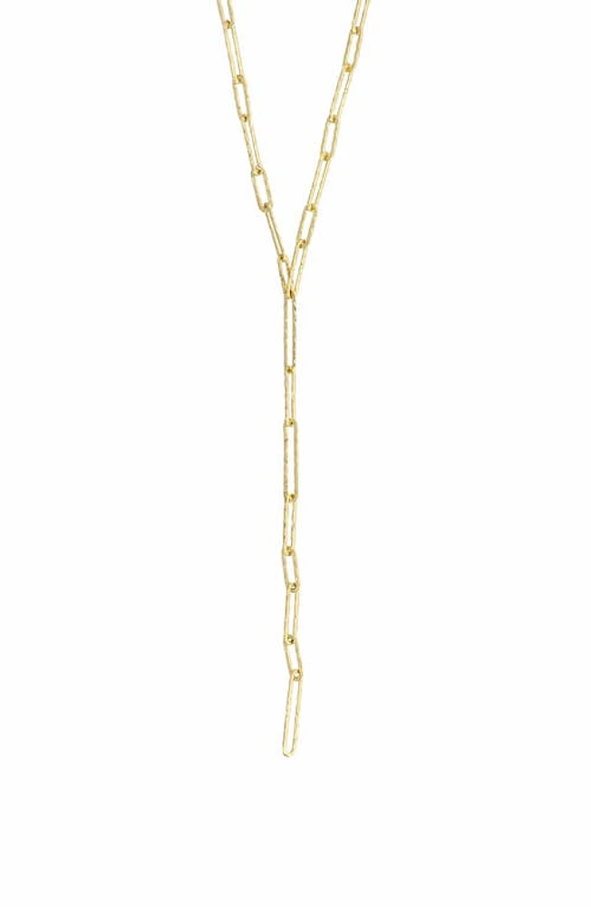 Bony Levy 14K Gold Paper Clip Chain Y-Necklace in Yellow Gold at Nordstrom, Size 18