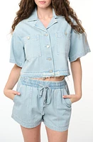 BLANKNYC Crop Denim Shirt Unwind at Nordstrom,