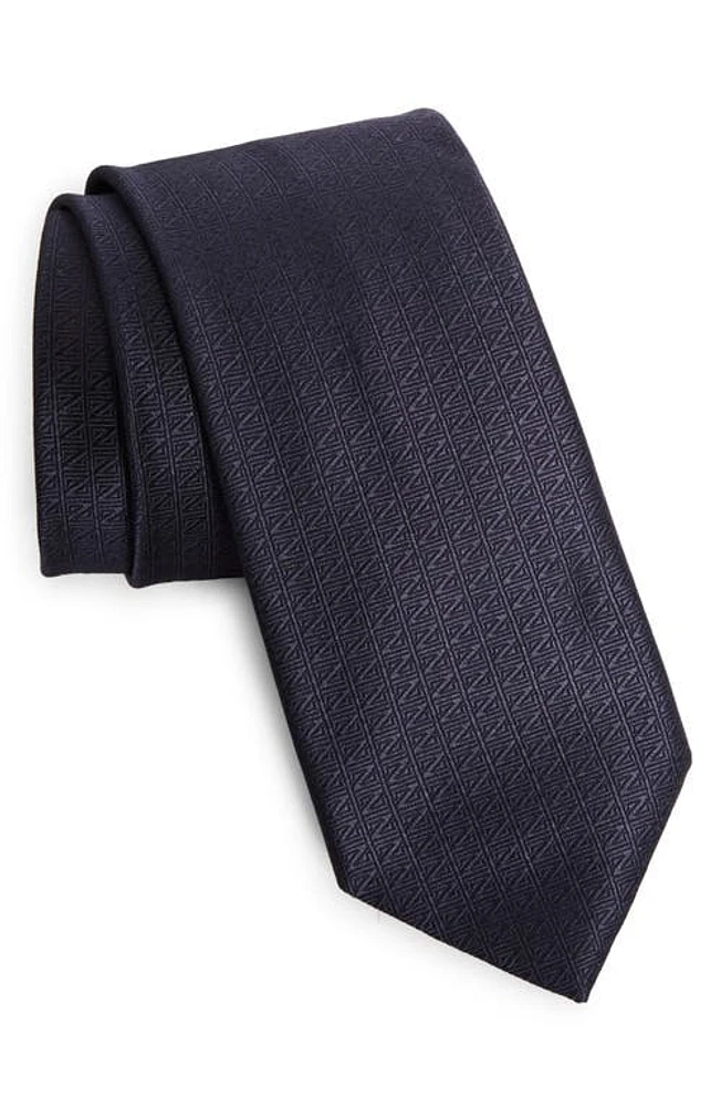 ZEGNA TIES Natural Silk Tie in Navy at Nordstrom