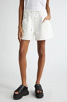 Sacai Drawstring Frayed Hem Denim Shorts at Nordstrom,