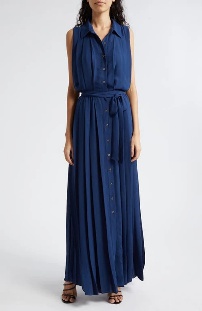 Ramy Brook Coraline Sleeveless Maxi Shirtdress Spring Navy at Nordstrom,