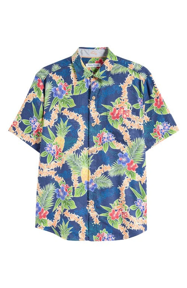 Tommy Bahama Lei Paradise IslandZone Short Sleeve Silk Blend Button-Up Shirt at Nordstrom,