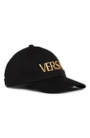 Versace Metallic Logo Baseball Cap Nero/Oro at Nordstrom,