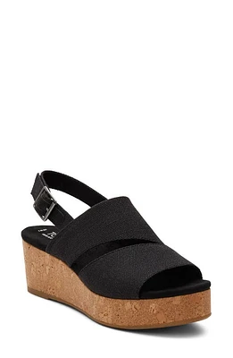 TOMS Claudine Platform Wedge Sandal Black at Nordstrom,