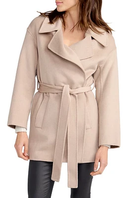 BELLE AND BLOOM Eternal Flame Tie Waist Wool Blend Coat Sand at Nordstrom,