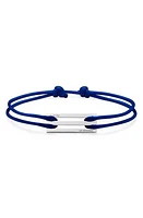 le gramme Men's 2.5G Polished Sterling Silver Cord Bracelet in Navy at Nordstrom