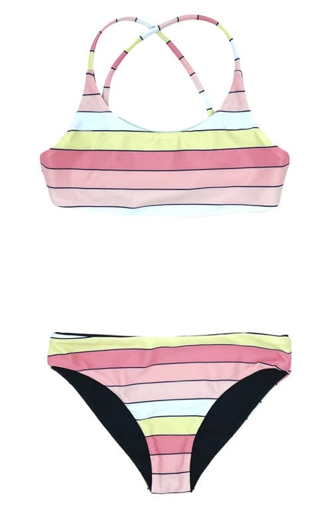 Feather 4 Arrow Kids' Waverly Reversible Two-Piece Swimsuit in Sun at Nordstrom, Size 10