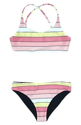 Feather 4 Arrow Kids' Waverly Reversible Two-Piece Swimsuit in Sun at Nordstrom, Size 10